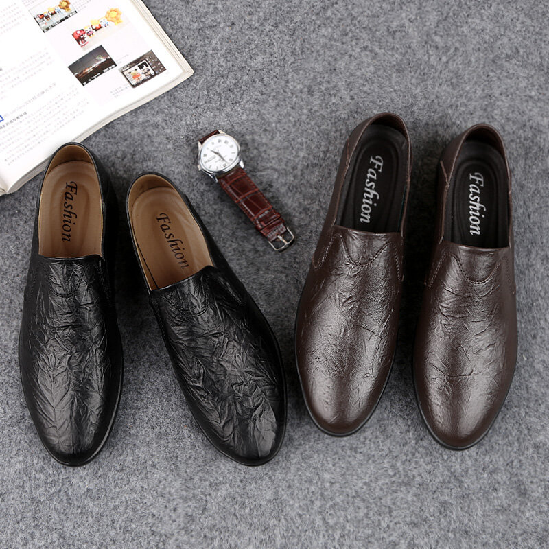 Sapatos de couro genuíno para homens, mocassins masculinos, sapatos sociais, casuais, respiráveis, tamanhos grandes j3