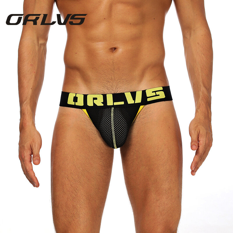 ORLVS Mens Panties Underwear Jockstrap Briefs Slip Homme Sexy Underwear Men Underpants Cotton Briefs Thongs Gay Underwear