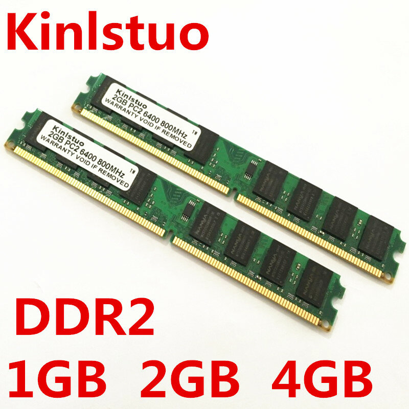 Kinlfoo-memória ram para desktop, nova, lacrada, ddr2 800/pc2 6400, 1gb 2gb 4gb, compatível com dr 2, 667mhz/533mhz, em estoque