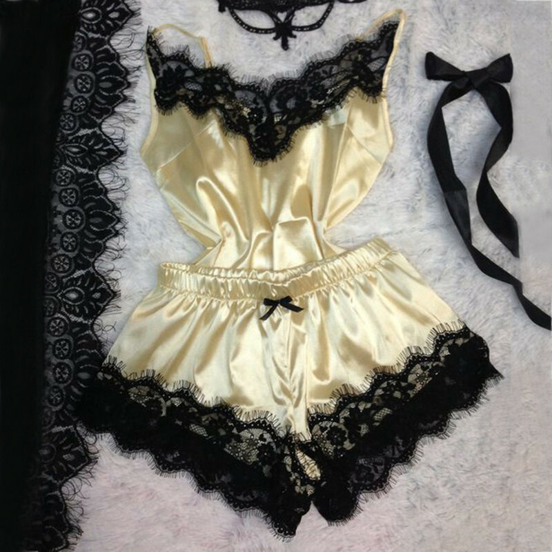 ชุดนอนสตรีชุดชั้นในเซ็กซี่เซ็กซี่ลูกไม้ชุดนอนชุดชั้นใน Temptation Babydoll Nightdress ชุดนอน Femme