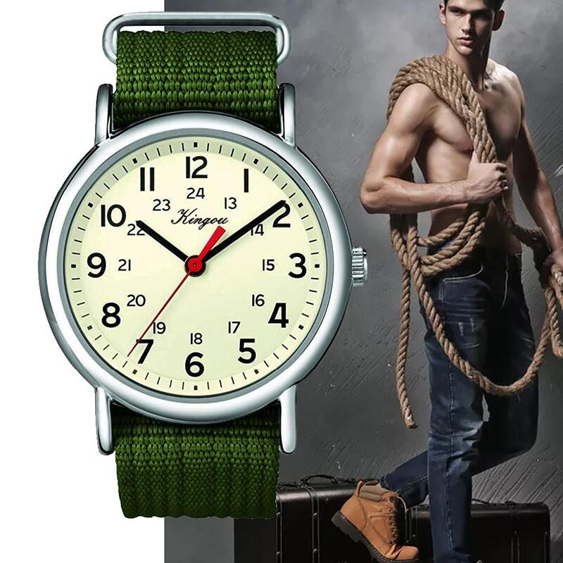 Orologio più venduto elegante Cool Outdoor tutti i numeri arabi e orologio al quarzo con cinturino in Nylon militare 24 ore su 24 relogio masculino