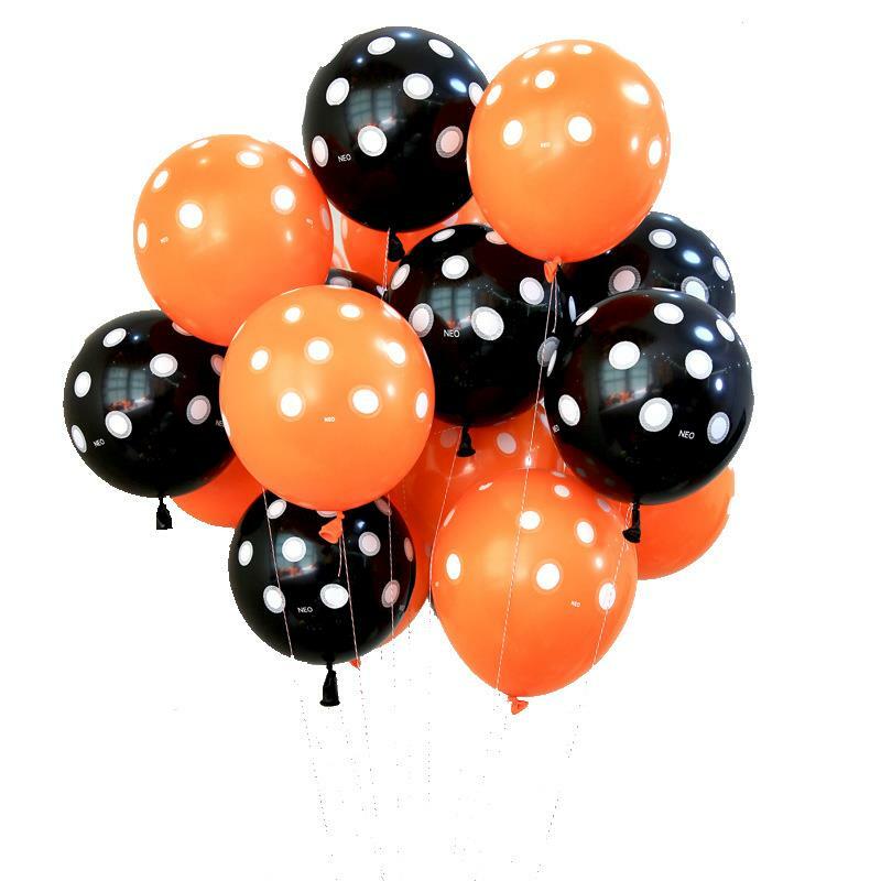 12Pcsฮาโลวีนสีดำบอลลูนสีส้มฟักทองโครงกระดูกฮาโลวีนPartyตกแต่งบอลลูนฮีเลียมเด็กของเล่นบาร์ปาร...