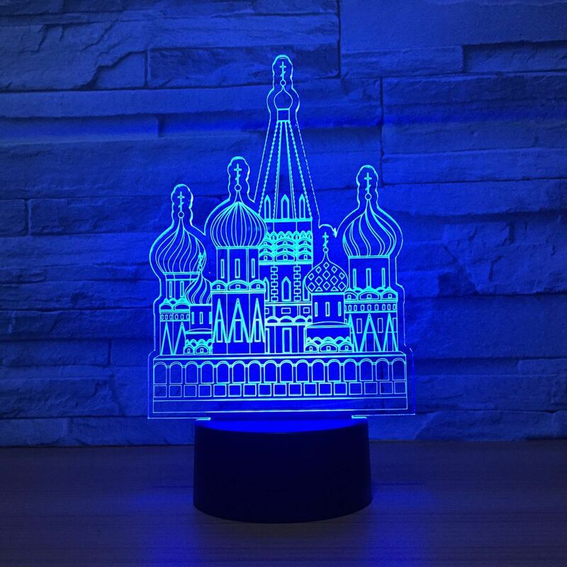 Burg LED 3d Tisch Lampe 7 Farbe Ändern Usb Nachtlicht für Baby Schlafen Wohnkultur Urlaub Geschenk