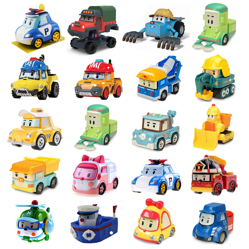 25 Gaya Robocar Poli Korea Mainan Anak Robocar Poli Anba Roy Anime Logam Mobil Model Action Figure Mainan Mobil untuk anak Hadiah