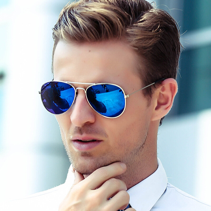 Мужские солнцезащитные очки в винтажной оправе, солнцезащитные очки-авиаторы, 19 цветов, очки для вождения, горячая распродажа, 2019