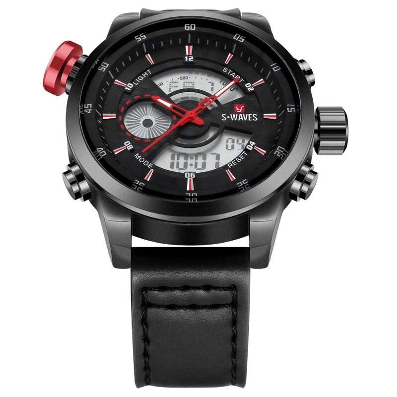 SWAVES Dual นาฬิกายี่ห้อผู้ชาย Waches ควอตซ์กีฬากันน้ำดิจิตอลนาฬิกาข้อมือนาฬิกา Relogio Masculino