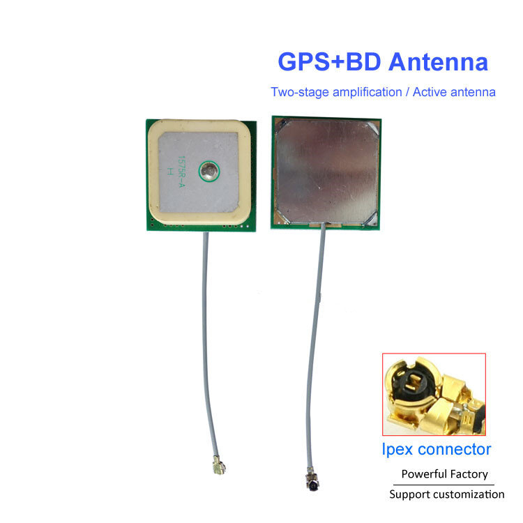 Gps bd antena cerâmica 28dbi amplificador de dois estágios 1575r-a conector ipex ativo 1 peças