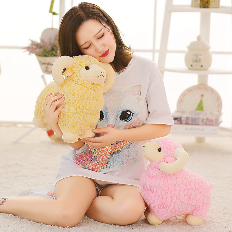 Прекрасная маленькая овечка, плюшевые игрушки, овечка, куклы, подушки, спящие корейские куклы