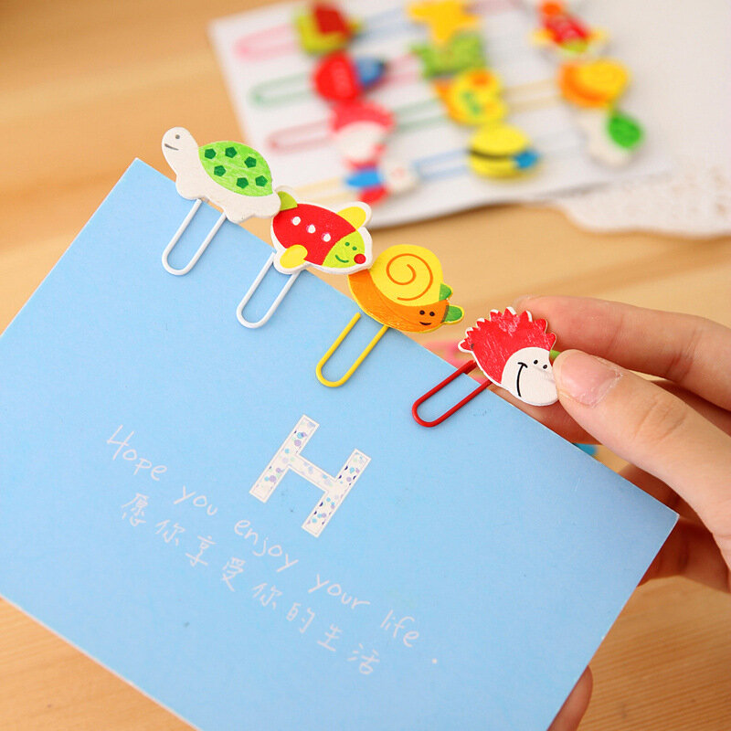 Free Shipping Kawaii Animal Series Bookmark Clip Memo Clip Paper Clip Bookmark Novelty Gift 12Pcs