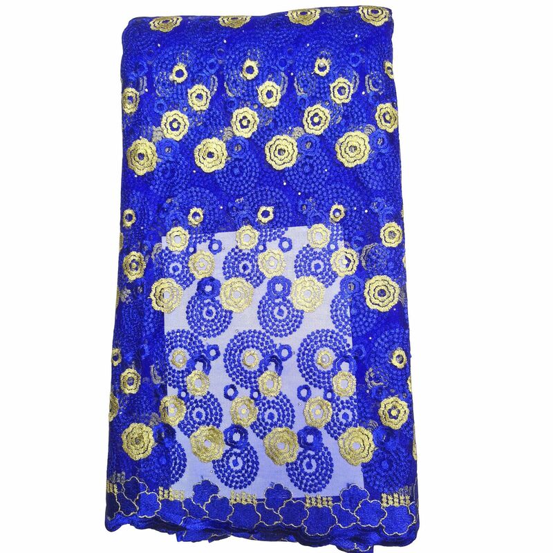 Desain Baru Afrika Manik-manik Renda Kain dengan Manik-manik Nigeria Lace Fabric untuk Wedding Bahasa Perancis Bordir Tulle Voile Lace Fabric