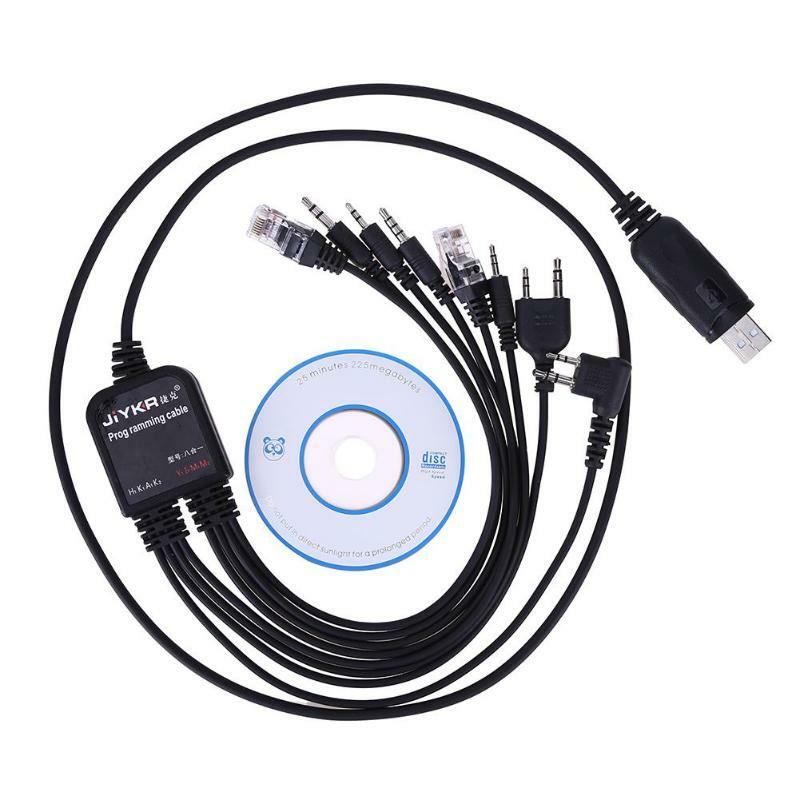 Câble de programmation USB 8 en 1, pour les Radios portables Baofeng, pour MOTOROLA AXU4100, Kenwood, TYT, QYT