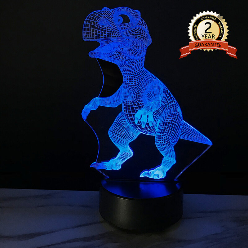 아크릴 3D 야간 조명 LED 야간 조명 7 색 공룡 거실 조명 침실 조명 홈 인테리어 어린이 선물
