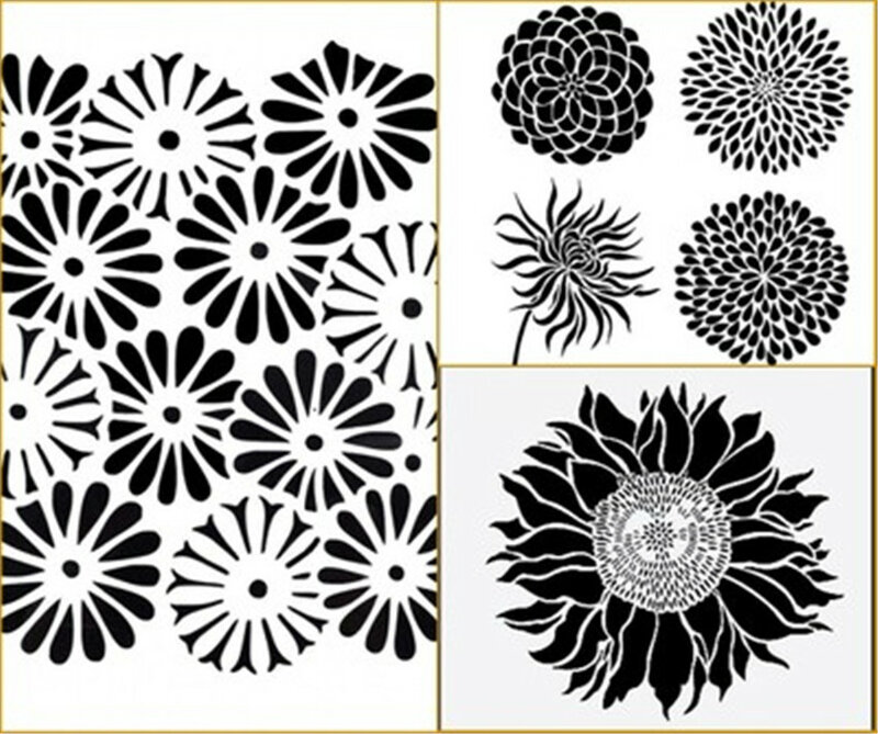 Sunflower mold shield DIY cake scrapbook stencils hollow Embellishments printing lace ruler Valentine's Day