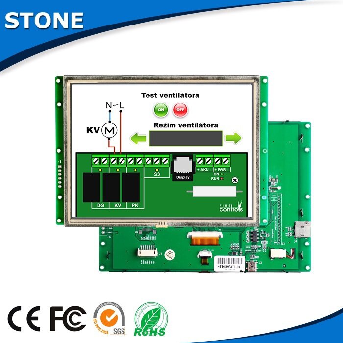 RS232 3.5" STONE Smart TFT LCD Module With Touch Screen Drive Board for Industrial Equipment