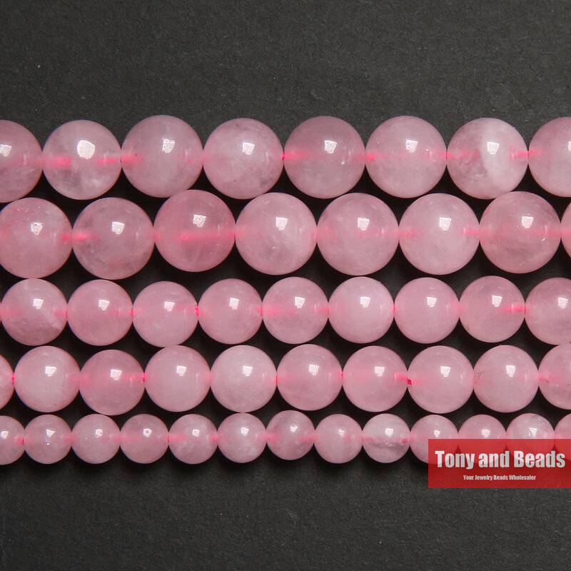 Cor natural (não tingido) rosa rosa cristais de quartzo grânulos soltos pedra 15 "strand 3 4 6 8 10 12 mm escolher tamanho para fazer jóias