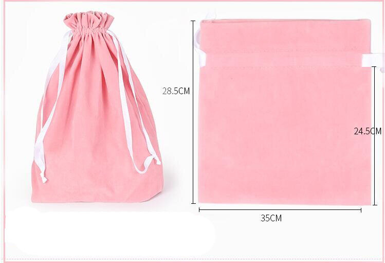 Large Big Size Pink/Silver Gray Big Thicken Velvet Bags For Makeup Bag Christmas Party Packaging Bags Drawstring Gift Pouch