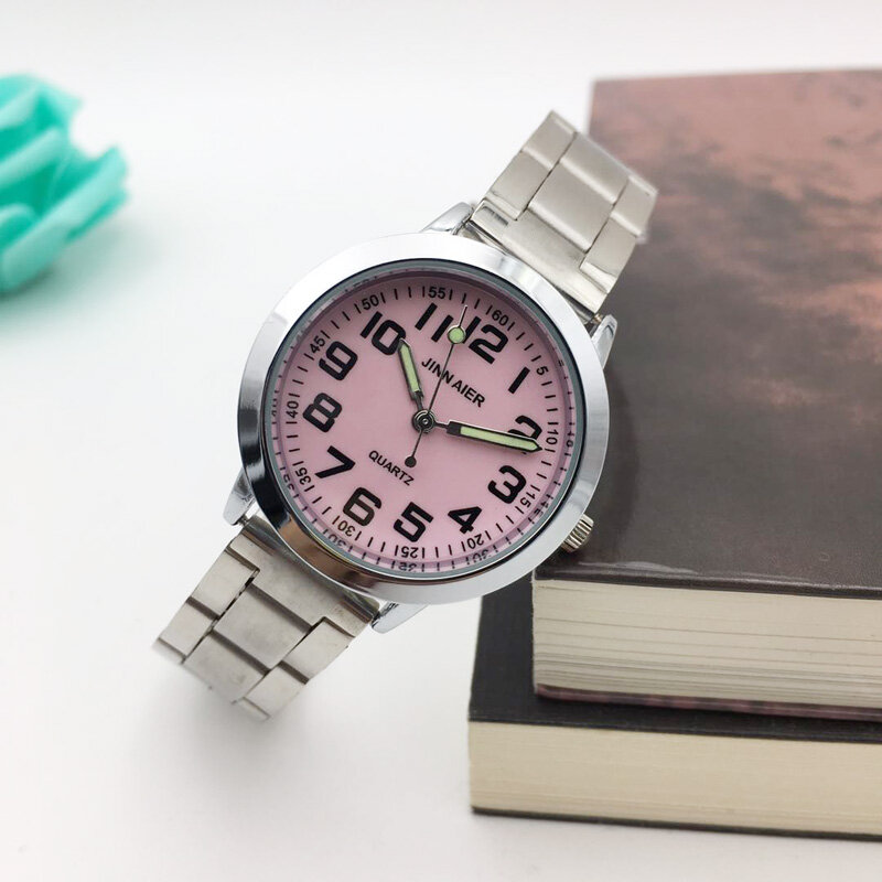 นาฬิกาผู้หญิงแบรนด์หรู Casual Simple สุภาพสตรีหญิงสแตนเลสสตีลนาฬิกาข้อมือควอตซ์แฟชั่นผู้หญิงชั่...