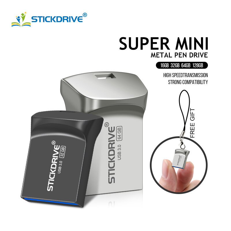 Super mini pen drive usb 3.0, pen drive à prova d'água de metal 4gb 8 gb 16gb 32gb 64gb para usb 128 gb