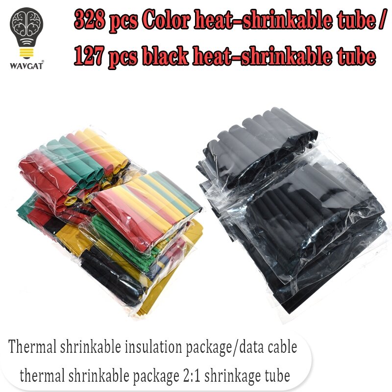 127 pces/328 pces kits de tubo de cabo elétrico do carro tubo de psiquiatra de calor tubulação envoltório luva sortidas 8 tamanhos cor misturada