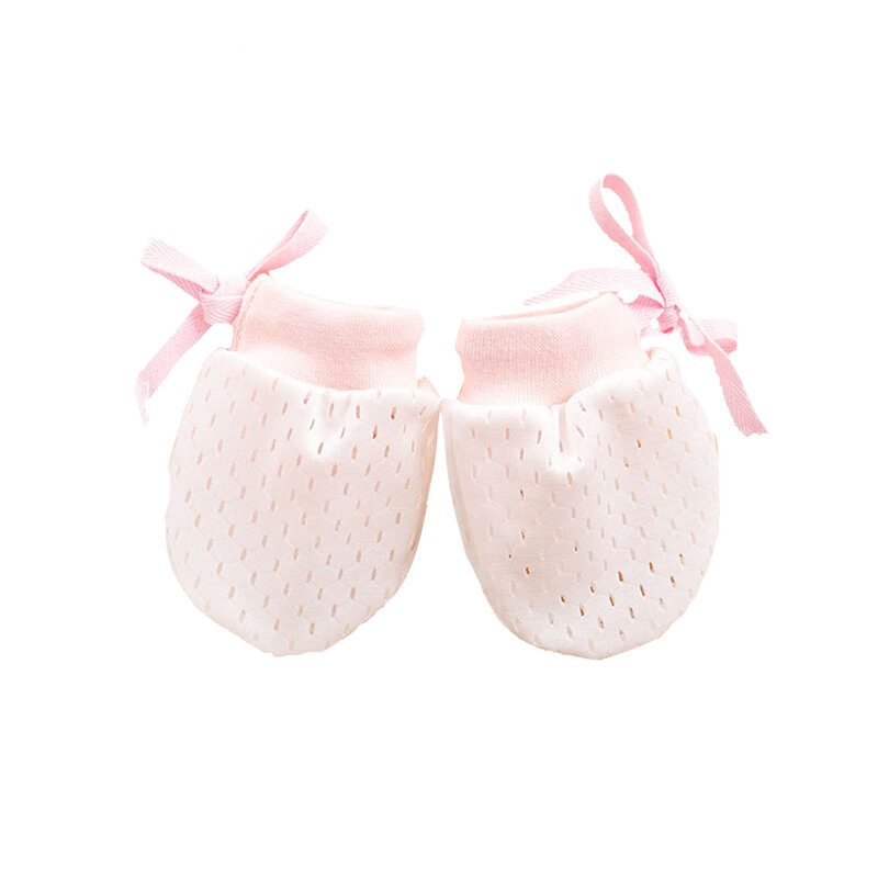 1 Paar Accessoires Bescherming Gezicht Ademende Mesh Anti Krassen Pasgeboren Wanten Verstelbare Baby Handschoenen Zomer Meisje Gift Zachte