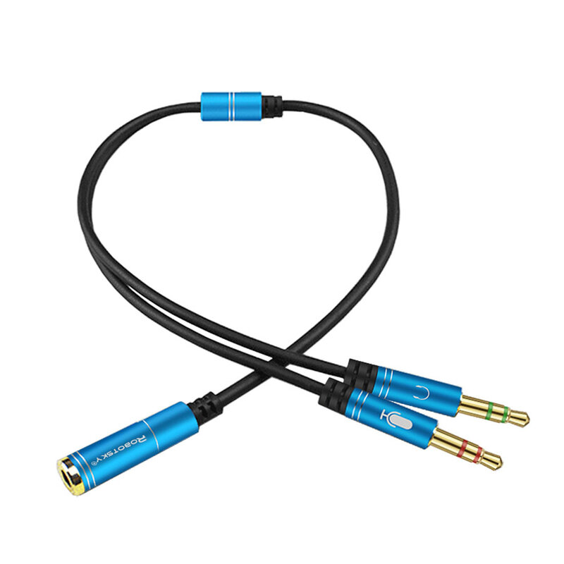 Cable divisor de Audio para auriculares, Conector de 3,5mm, hembra a 2 macho, Cables de extensión Aux para teléfono, ordenador