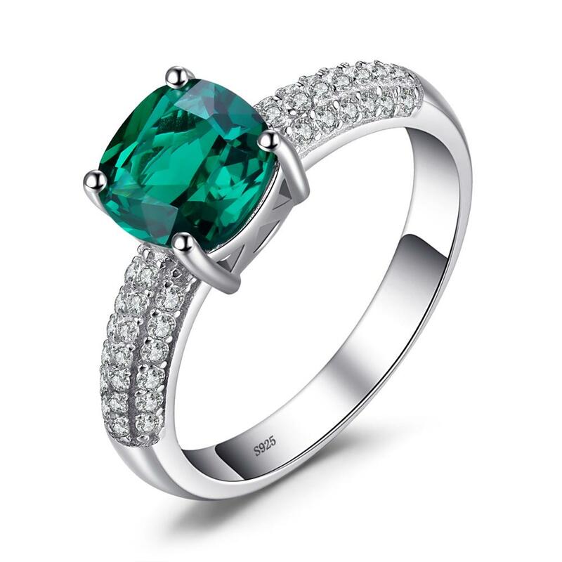 JewelryPalace simulato verde smeraldo anello pendente orecchini a cerchio set di gioielli in pietra preziosa gioielli da donna in argento Sterling 925