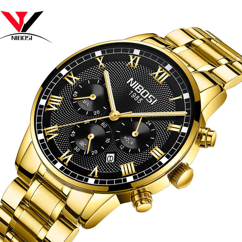Relogio Masculino Nibosi Heren Horloges Top Brand Luxe Waterdicht Roestvrij Staal Mannelijke Klok Jurk Beroemde Zakelijke Horloge Men2018