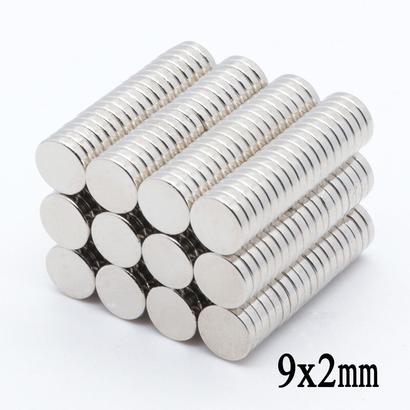 500 Uds 9x2mm imán de neodimio de N35 pequeño disco imanes redondos Super fuertes 9x2mm poderosos imanes de neodimio de tierras raras 9x2mm