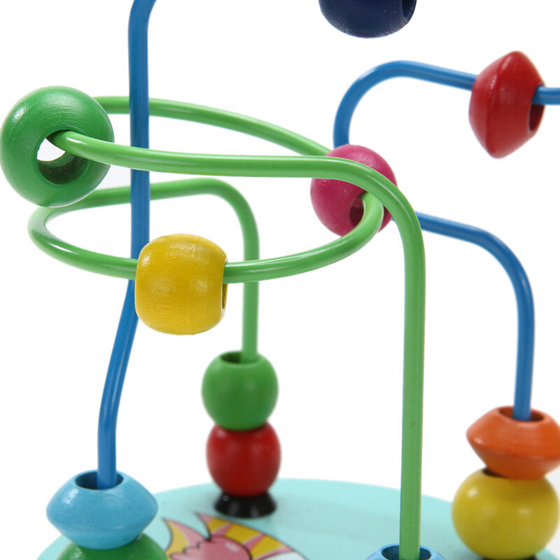 لعبة خرز خشبية ملونة للأطفال ، ألعاب تعليمية ، متاهة ، كوستر ، لعبة تعليمية
