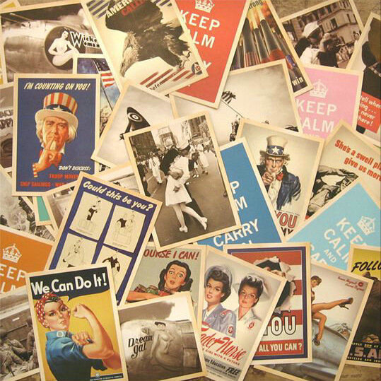 32 Pçs/lote Famoso Clássico Posters Estilo Vintage Set do Cartão de Memória Carta Envelope Cartões Presente de Ano Novo Cartões Postais