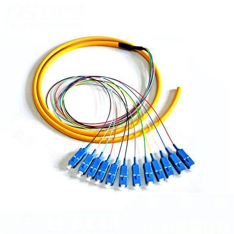 PVC material sc/upc sm 12 cores 5M SC/UPC 3.0mm LSZH/PVC fiber optic pigtail