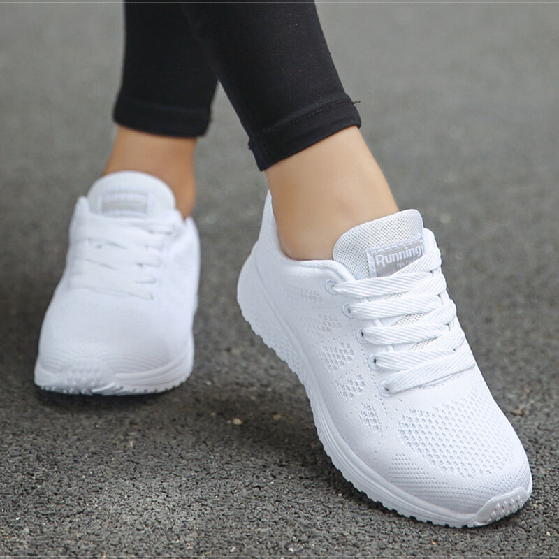 รองเท้าผู้หญิงรองเท้าผ้าใบ Super Light สำหรับผู้หญิง Vulcanize รองเท้าตะกร้า Femme เดินรองเท้าผ้าใบสีขาวสบ...