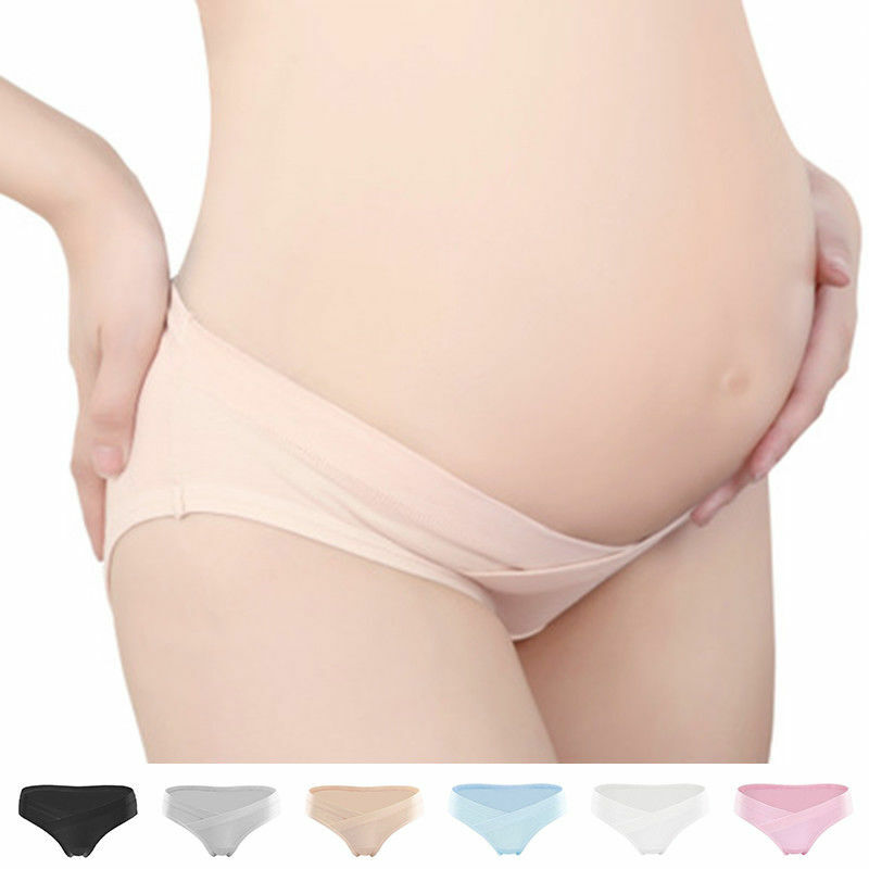 Calcinha de algodão macio para mulheres grávidas, roupa íntima para mulheres grávidas, maternidade, respirável, em formato de v, cintura baixa, tamanho m g xg xxl