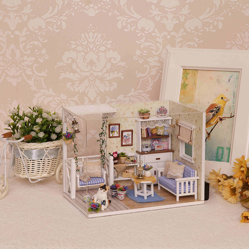 Casa de muñecas 3D de madera en miniatura para niños. H103, Minicasa de muñecas con muebles, varios modelos, regalo de cumpleaños para niño