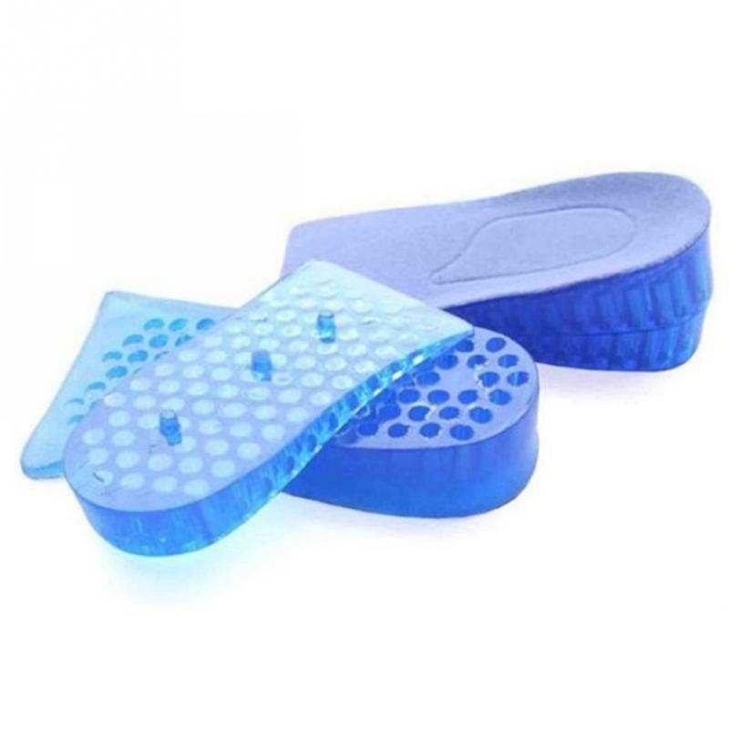 Plantillas de silicona de doble capa Unisex, almohadilla de Gel de silicona para elevar la altura de los zapatos, cómodas, 1 par