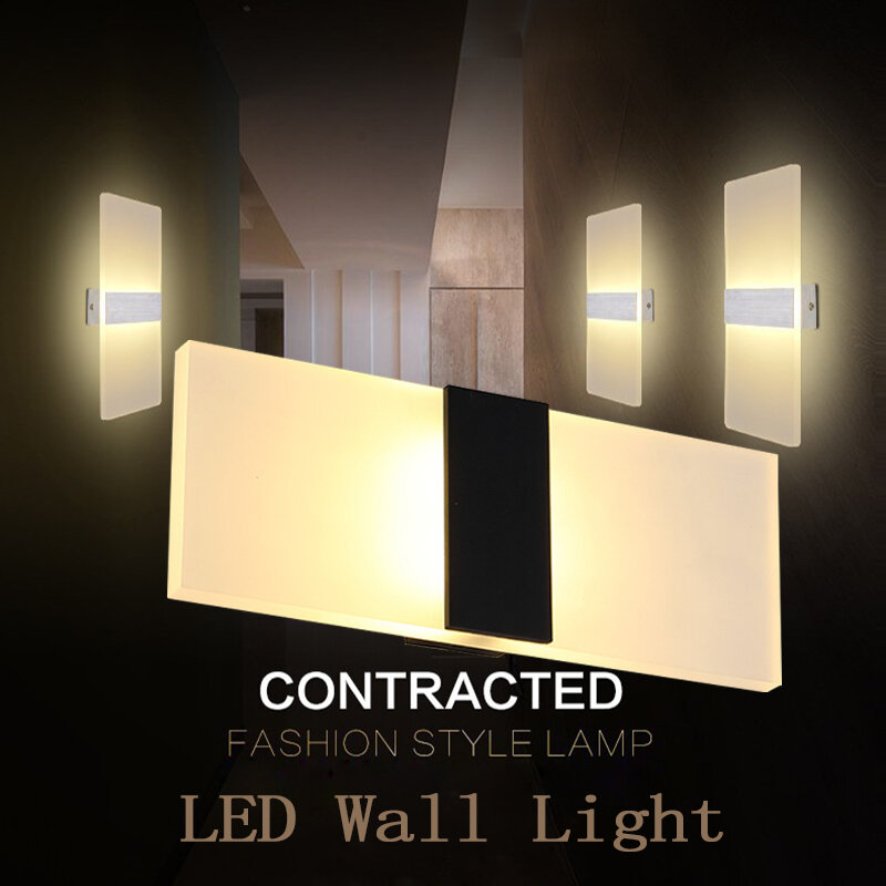 Laimaik-lâmpada de parede led ac110v/120v, iluminação para quarto, sala de estar, varanda, corredores, lâmpada de parede