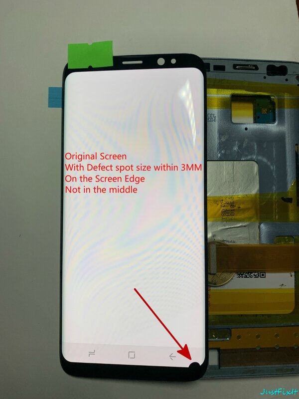 Super AMOLEDสำหรับSamsung Galaxy S8 S8 Plus G950f G950 G955 G955Fข้อบกพร่องจอแสดงผลLcd Touch Screen Digitizerกรอบ