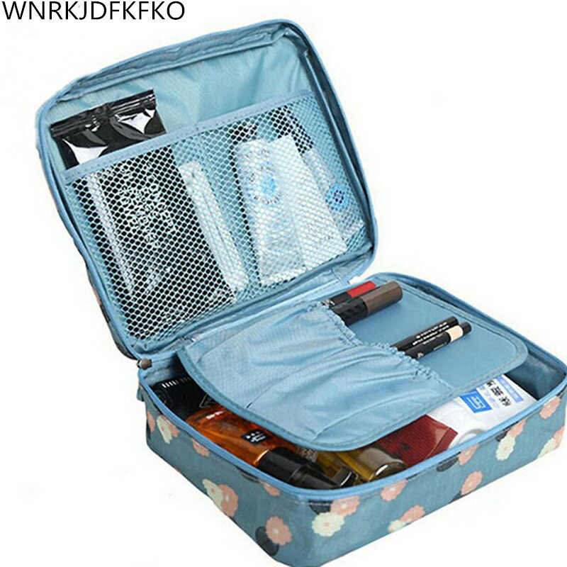 Waterproof Portable Zipper Cosmetic Bag  Beauty Case Makeup Storage Bag Storage Travel Organizer For Toiletries Toiletry Kit