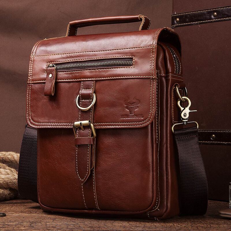 الوافدين الجدد جلد طبيعي حقيبة كتف الأعمال عادية عبر الجسم حقيبة الذكور حقيبة ساعي حقيبة يد لينة حقيبة سفر الرجال
