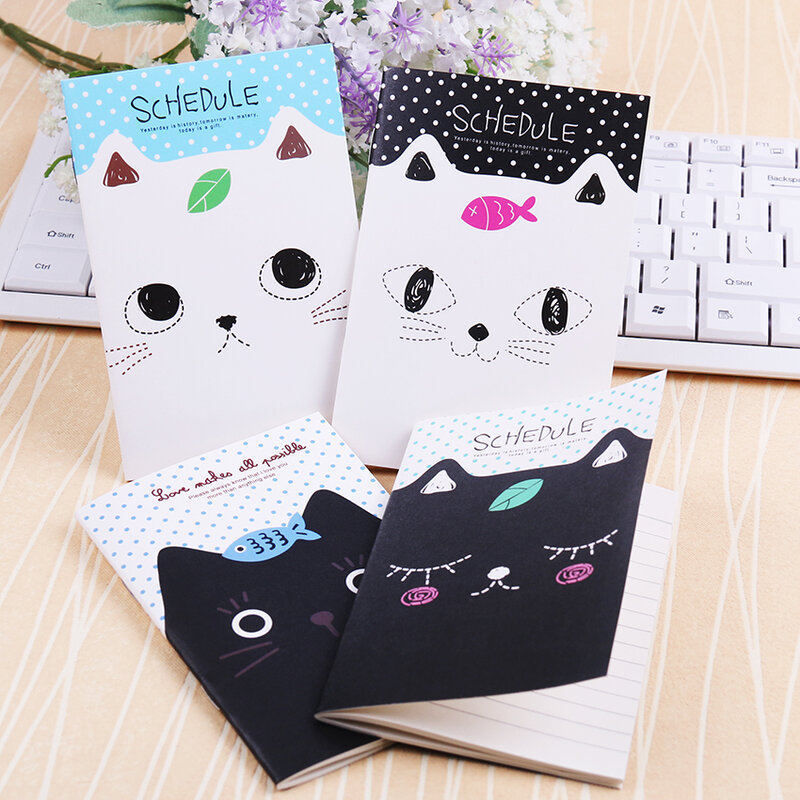 Mini Bloc de notas de Estilo de gato para estudiantes, Mini cuaderno de papelería para oficina y escuela