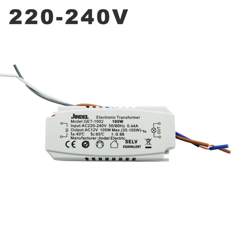 Transformador electrónico de CA de 220V a ca de 12V, transformador de iluminación CE para lámpara de cristal G4, cuentas de luz halógena, 60W, 105W, 120W, 160w