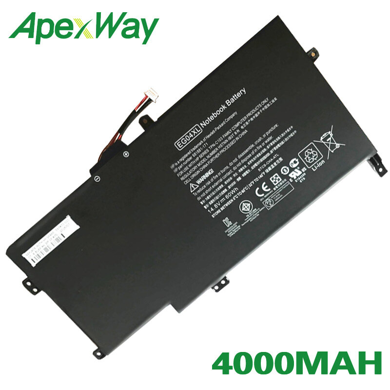 ApexWay-Batería de 4000mAh EG04 EG04XL EGO4XL, HSTNN-DB3T, HSTNN-IB3T, TPN-C103, para HP Envy 6 Series Envy Sleekbook 6