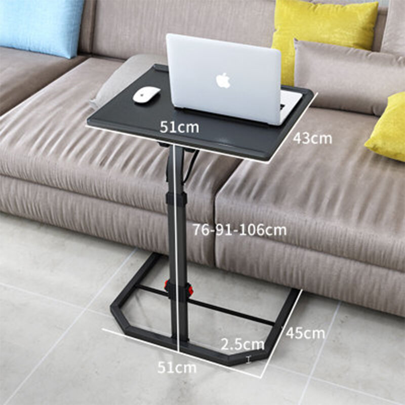 Meja Laptop Lipat Hitam dengan Tinggi Yang Dapat Disesuaikan dan Sudut Kemiringan Meja Komputer Gaming Portabel Tablet Nampan Berdiri Sofa Samping Tempat Tidur