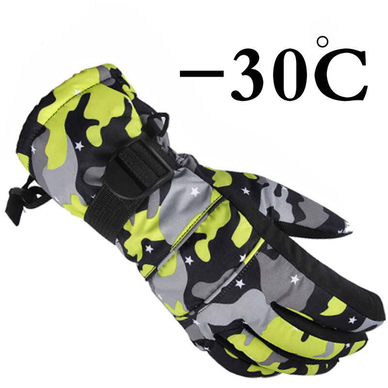 Мужские и женские зимние теплые перчатки AS FISH, ветрозащитные, водонепроницаемые, для катания на сноуборде, снегоходе