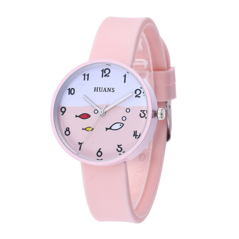 Huans-relógio de pulso infantil, relógio de quartzo para crianças, simples, fresco, de silicone, para meninas e crianças, 2019