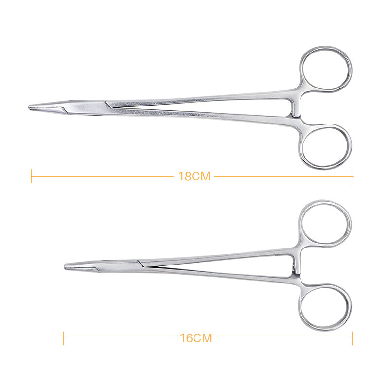 1pc Stainless Steel Hemostatic Clamp Forceps Surgical Forceps Tool  Hemostatic Forceps Pliers Straight/Elbow Tips Needle Holder