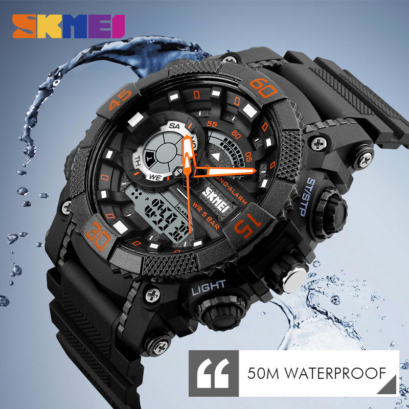 Skmei-メンズアウトドアスポーツウォッチ,メンズ腕時計,電子,クォーツ,デジタル,50m防水,1228