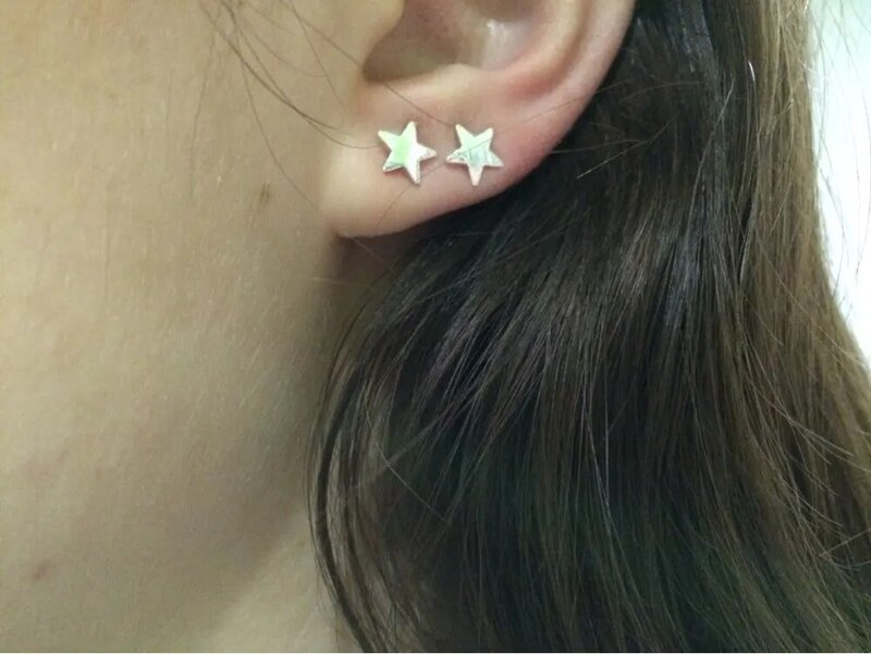 SMJEL Neue Mode Minimalistischen Gebürstet Star Stud Ohrringe für Frauen Tiny Matte Sterne Earing Pendients Party Geschenke s025