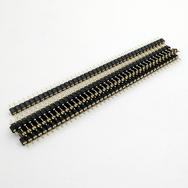 5 pcs 40 핀 커넥터 헤더 라운드 바늘 1x40 골든 핀 단일 행 남성 2.54mm 깨지기 쉬운 핀 커넥터 스트립 무료 배송