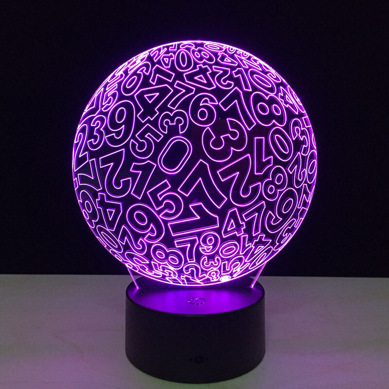 Digital Ball Acylic LED 3D Night Light With Remote Touch Colorful Desk Table lamp For Boy Kid Gifts Bedroom Decor